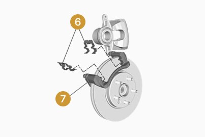 Removal of front disk brake pad