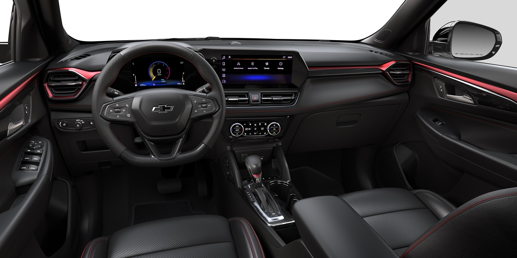 2026 Chevrolet Trailblazer CGI Photography: Interior Jet Black & Victoria Herringbone
